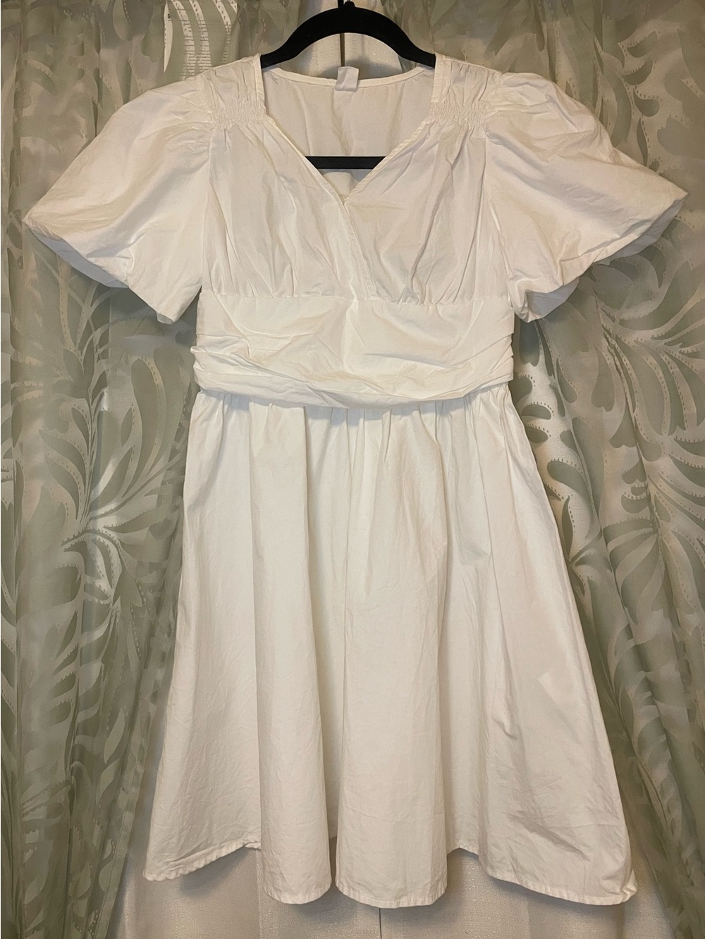 SHEIN White Midi Wrap-Style A-Line Dress